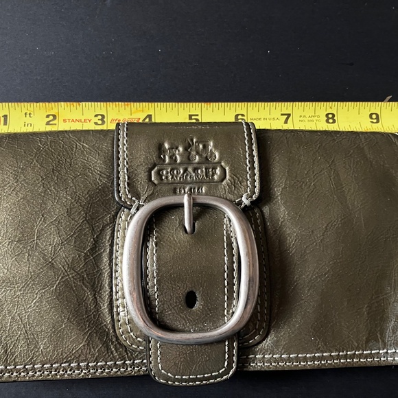 Very Cute Vintage Coach Bleeker Gray Patent Leather Wallet/Wristlet. Orig. Owner - Picture 7 of 15